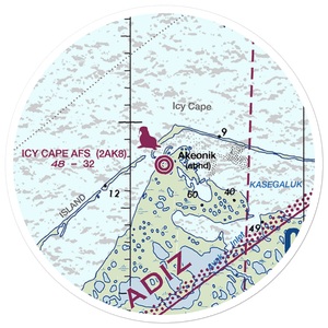 Icy Cape Afs Airport (2AK8) VFR Sectional Sticker (20 mile)