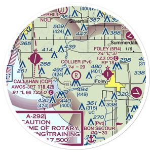 Collier Airpark (2AL1) VFR Sectional Sticker (20 mile)