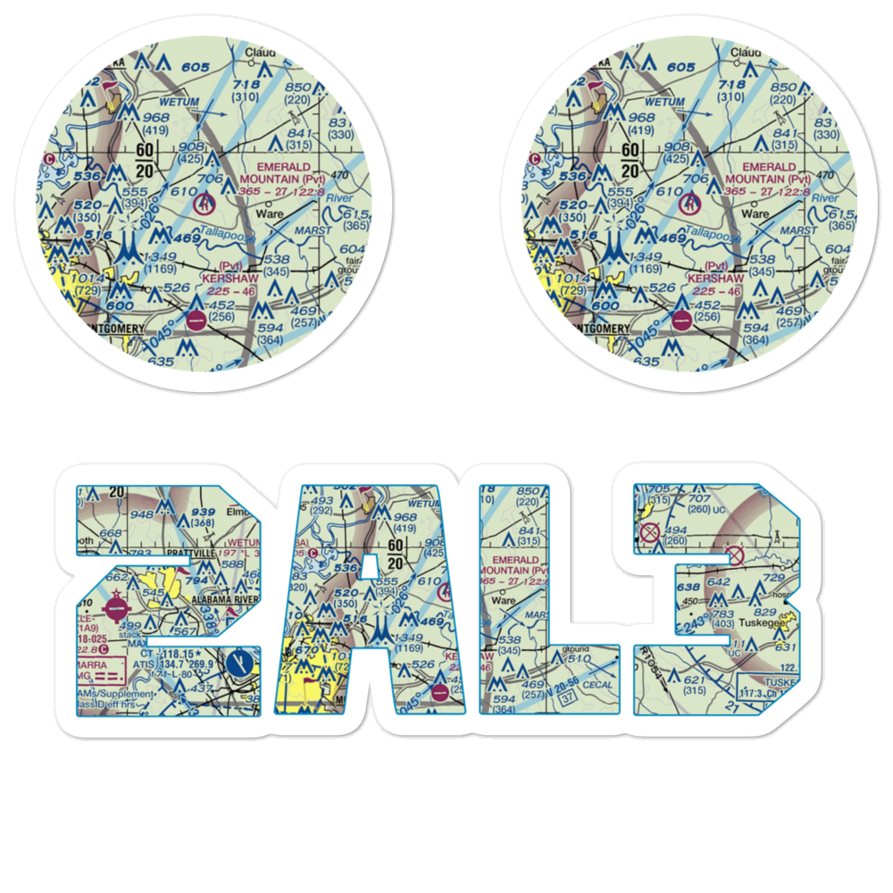 Emerald Mountain Airport (2AL3) VFR Sectional Sticker Pack 