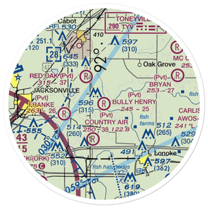 Bully Henry Airport (2AR0) VFR Sectional Sticker (20 mile)