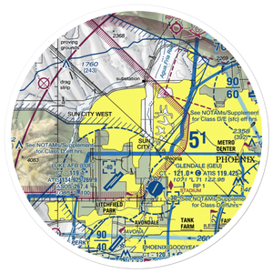 El Mirage-Village Square Airport (2AZ3) VFR Sectional Sticker (30 mile)