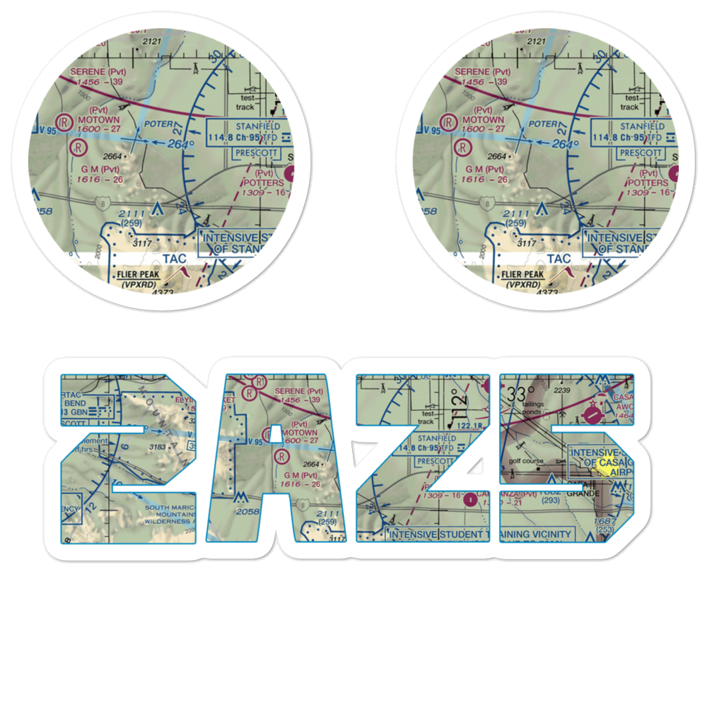 Donnelly Residence Airport (2AZ5) VFR Sectional Sticker Pack 