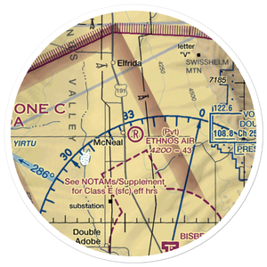 Ethnos Air Airport (2AZ9) VFR Sectional Sticker (20 mile)
