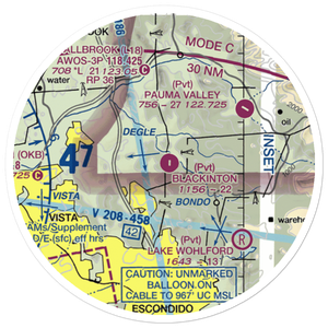 Blackinton Airport (2CA4) VFR Sectional Sticker (20 mile)