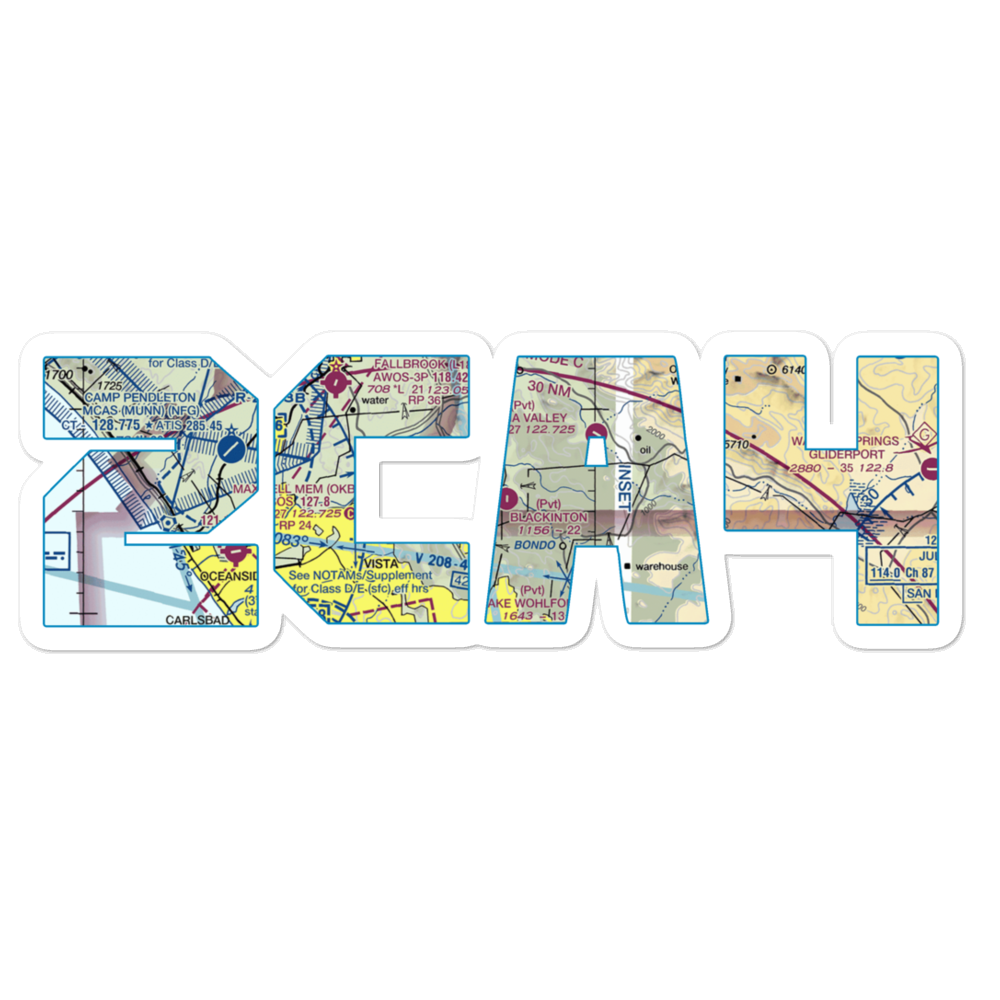 Blackinton Airport (2CA4) VFR Sectional Sticker 