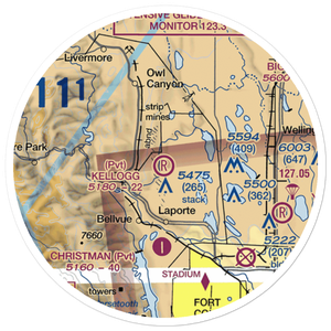 Kellogg Airstrip (2CD9) VFR Sectional Sticker (20 mile)