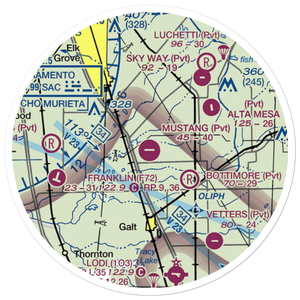 Mustang Airport (2CL9) VFR Sectional Sticker (20 mile)