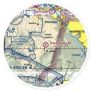 Tenaja Valley Airport (2CN3) VFR Sectional Sticker (20 mile)