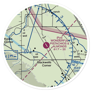 Paramount Farms Airport (2CN4) VFR Sectional Sticker (20 mile)