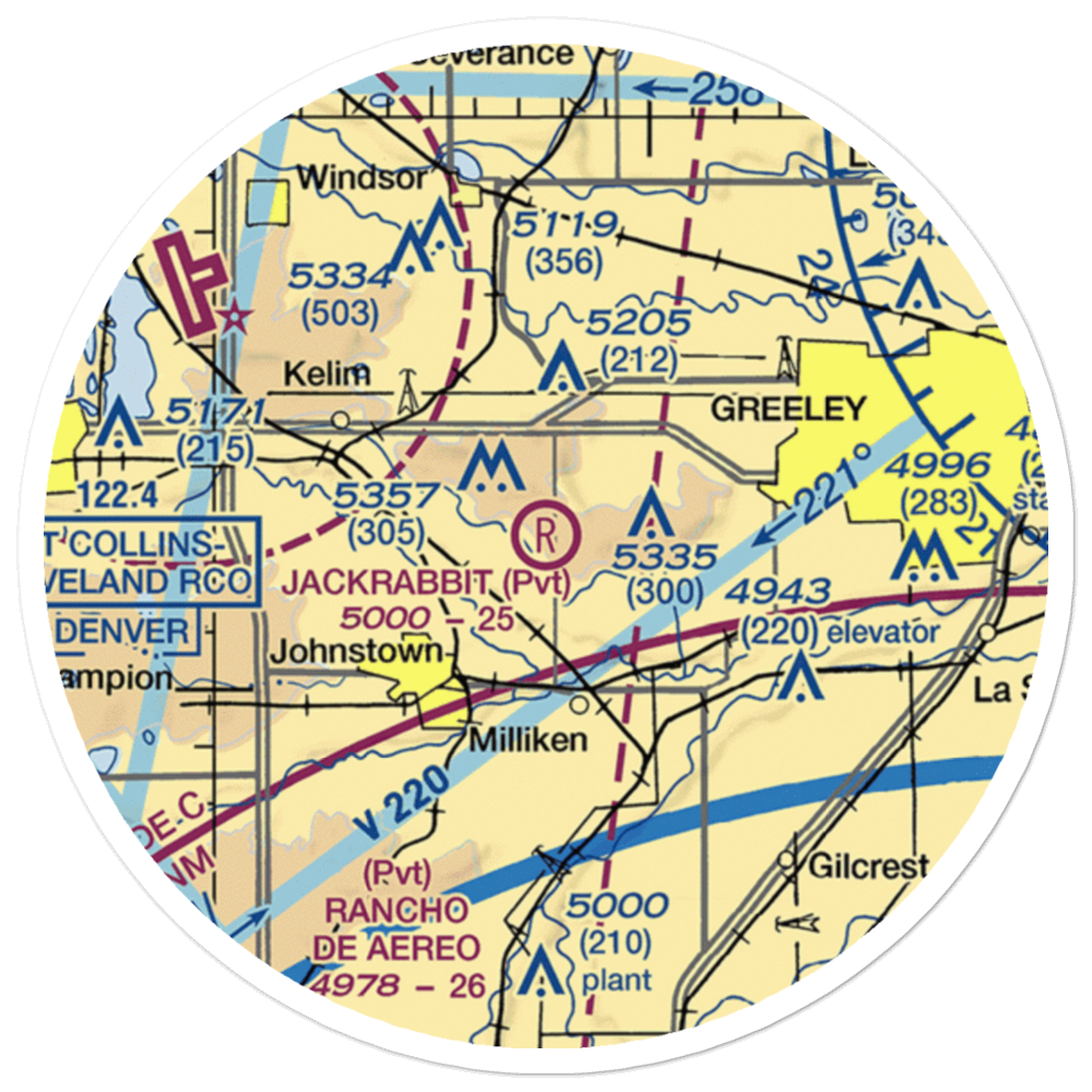 Jackrabbit Strip (2CO3) VFR Sectional Sticker (20 mile) 