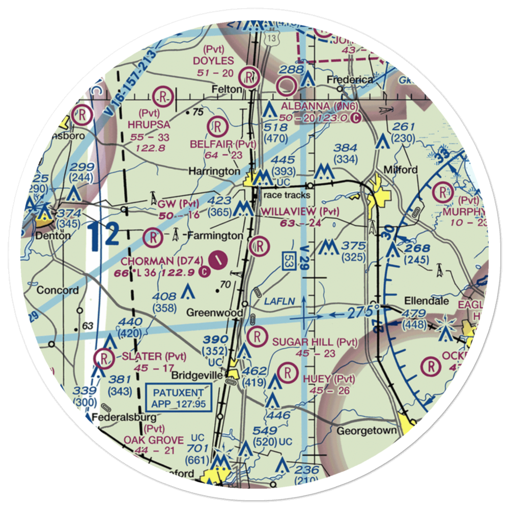 Willaview Airport (2DE2) VFR Sectional Sticker (30 mile) 