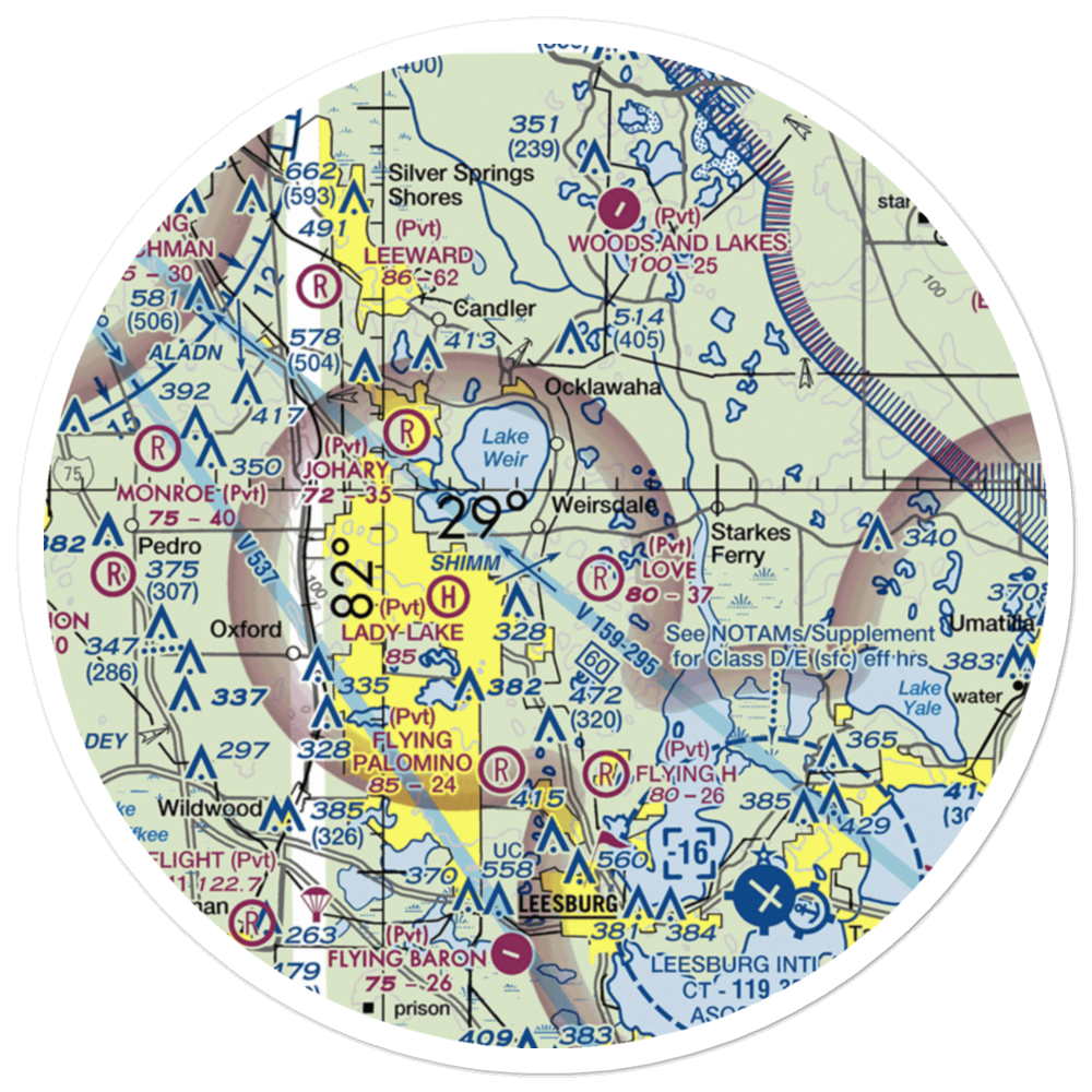 Hobby Hill STOLport (2FD1) VFR Sectional Sticker (30 mile) 