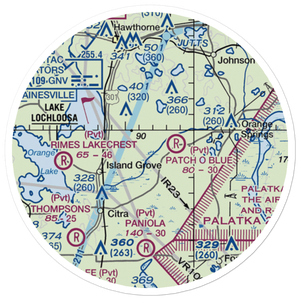 Marjorie Kennan Rawlings Airport (2FD2) VFR Sectional Sticker (20 mile)