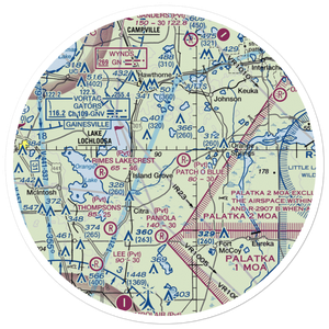 Marjorie Kennan Rawlings Airport (2FD2) VFR Sectional Sticker (30 mile)