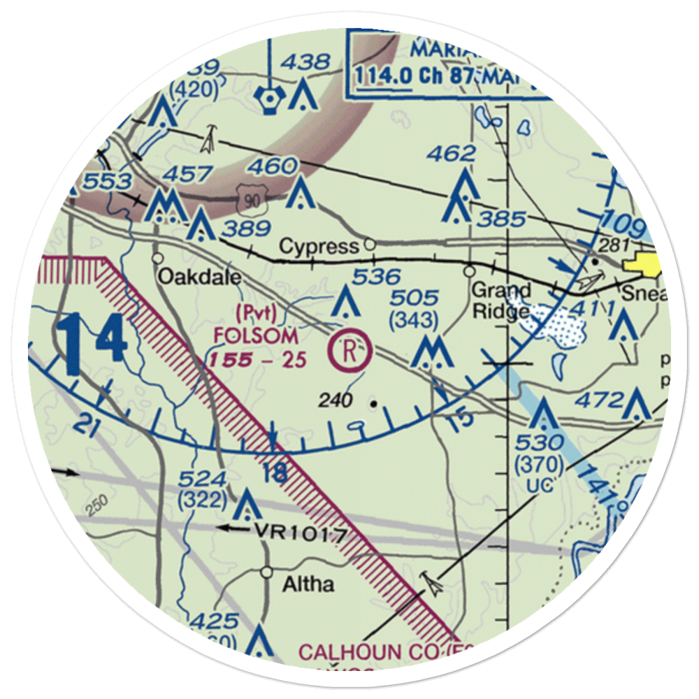 Folsom Airport (2FL3) VFR Sectional Sticker (20 mile) 