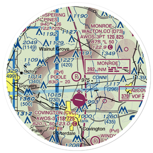 Poole Farm Airport (2GA1) VFR Sectional Sticker (20 mile)