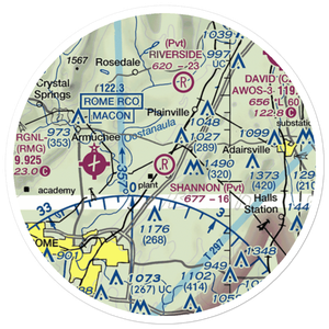 Shannon Flight Strip (2GA8) VFR Sectional Sticker (20 mile)