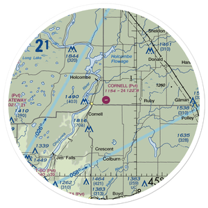 Cornell Municipal Airport (4WI9) VFR Sectional Sticker (30 mile)
