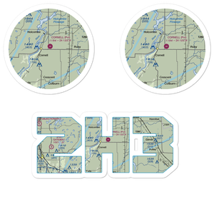 Cornell Municipal Airport (4WI9) VFR Sectional Sticker Pack