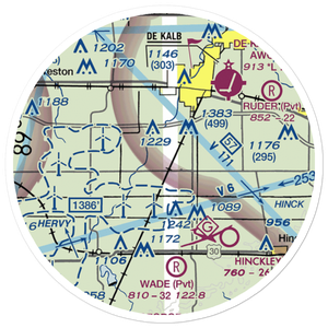 Jack W. Watson Airport (0IL9) VFR Sectional Sticker (20 mile)