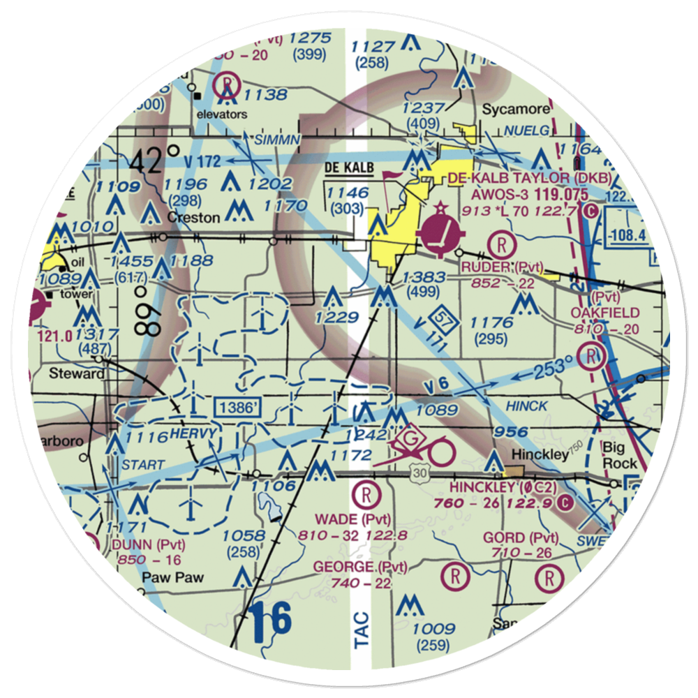 Jack W. Watson Airport (0IL9) VFR Sectional Sticker (30 mile) 