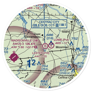 Lester Airfield (17KY) VFR Sectional Sticker (20 mile)
