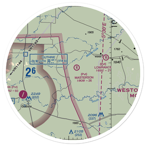 J Y Ranch-R B Masterson Iii Estate Airport (1TX2) VFR Sectional Sticker (30 mile)