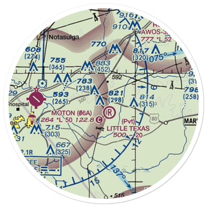 Little Texas Airport (27AL) VFR Sectional Sticker (20 mile)
