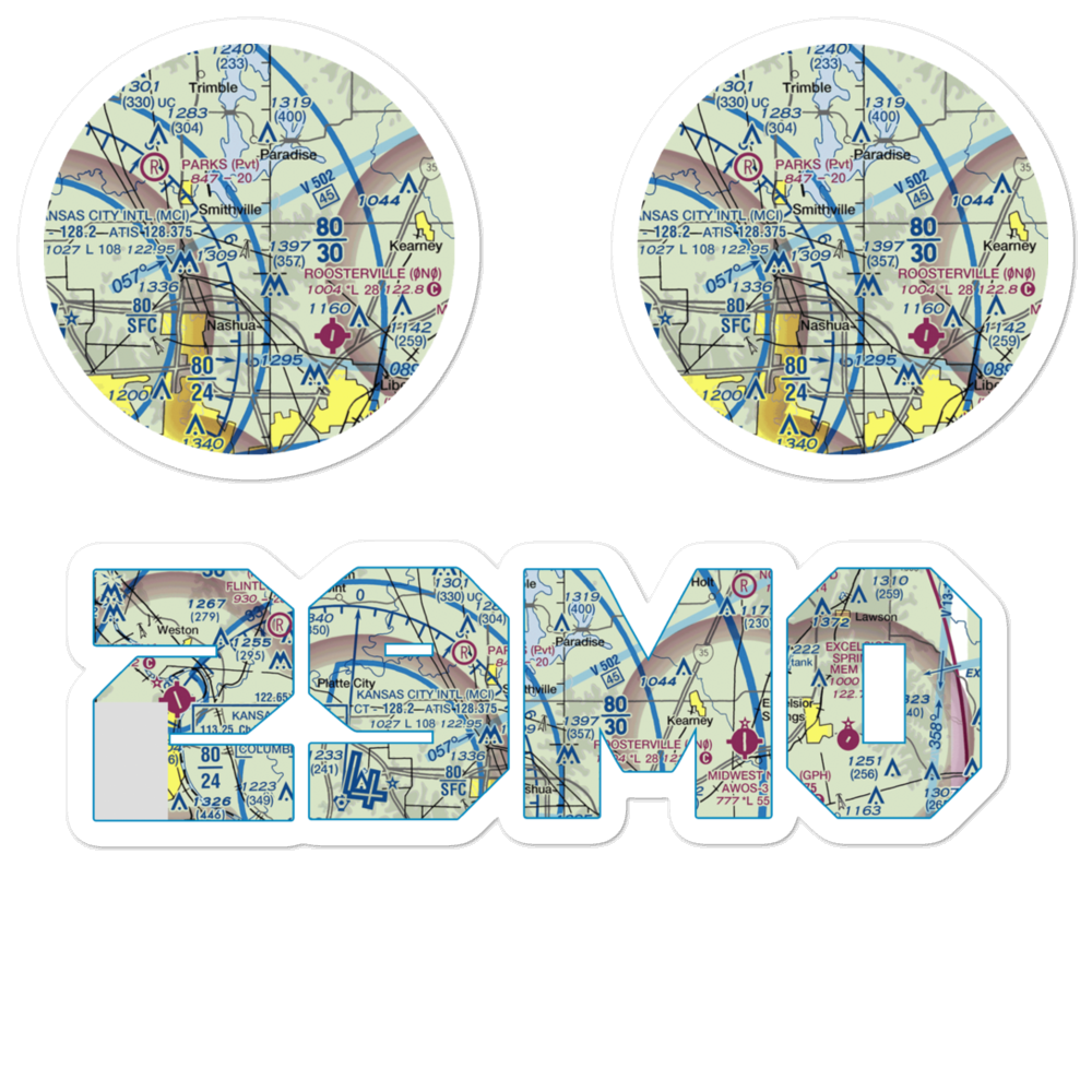 Rollert Farm Airport (29MO) VFR Sectional Sticker Pack 