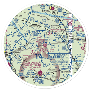 Mario's Flying Pizza Airport (2TA4) VFR Sectional Sticker (30 mile)