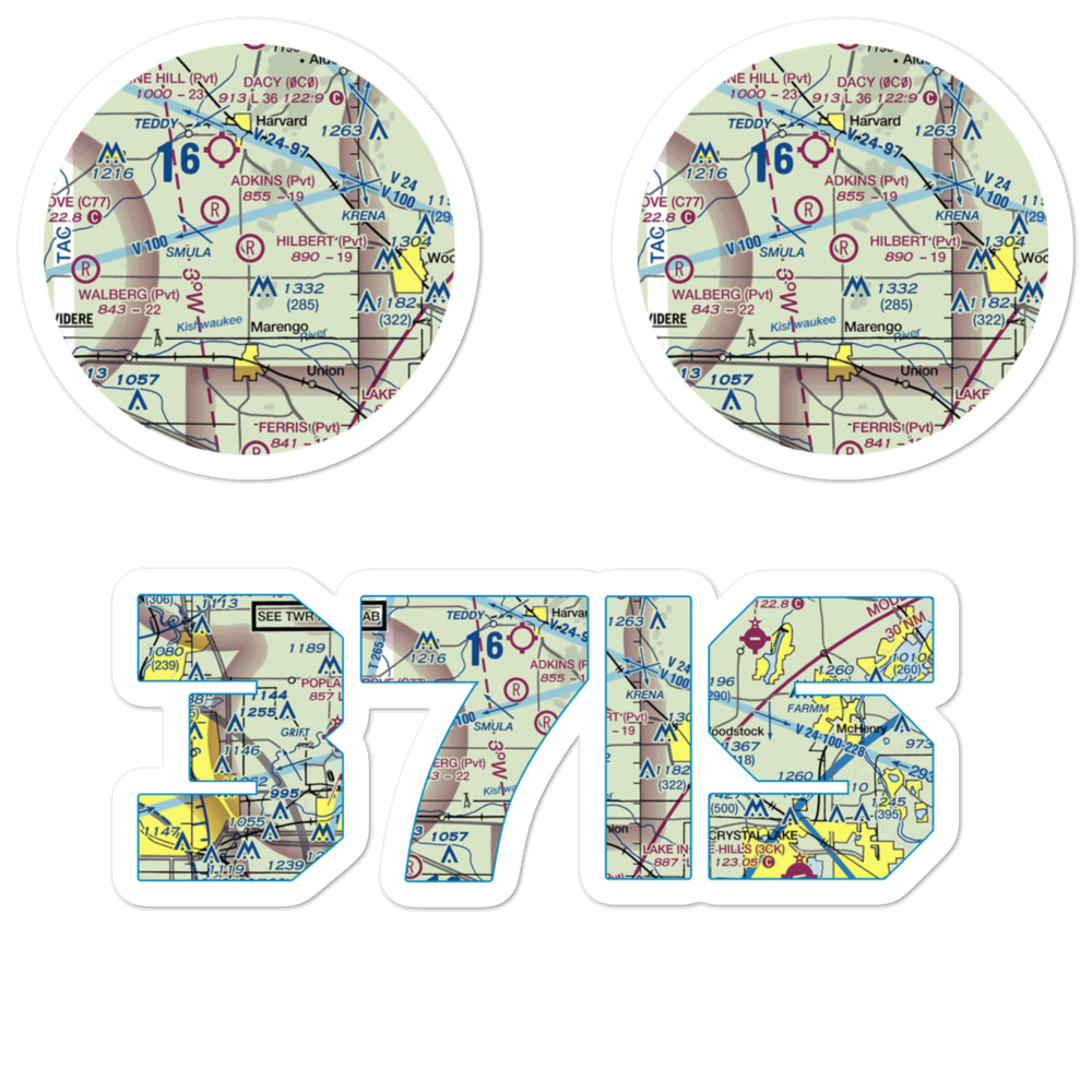 Hilbert Airport (37IS) VFR Sectional Sticker Pack 