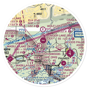 Niklason Lake Estates Airport (3AK2) VFR Sectional Sticker (20 mile)