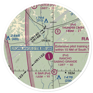 Utopia on the River Airport (5TX9) VFR Sectional Sticker (20 mile)