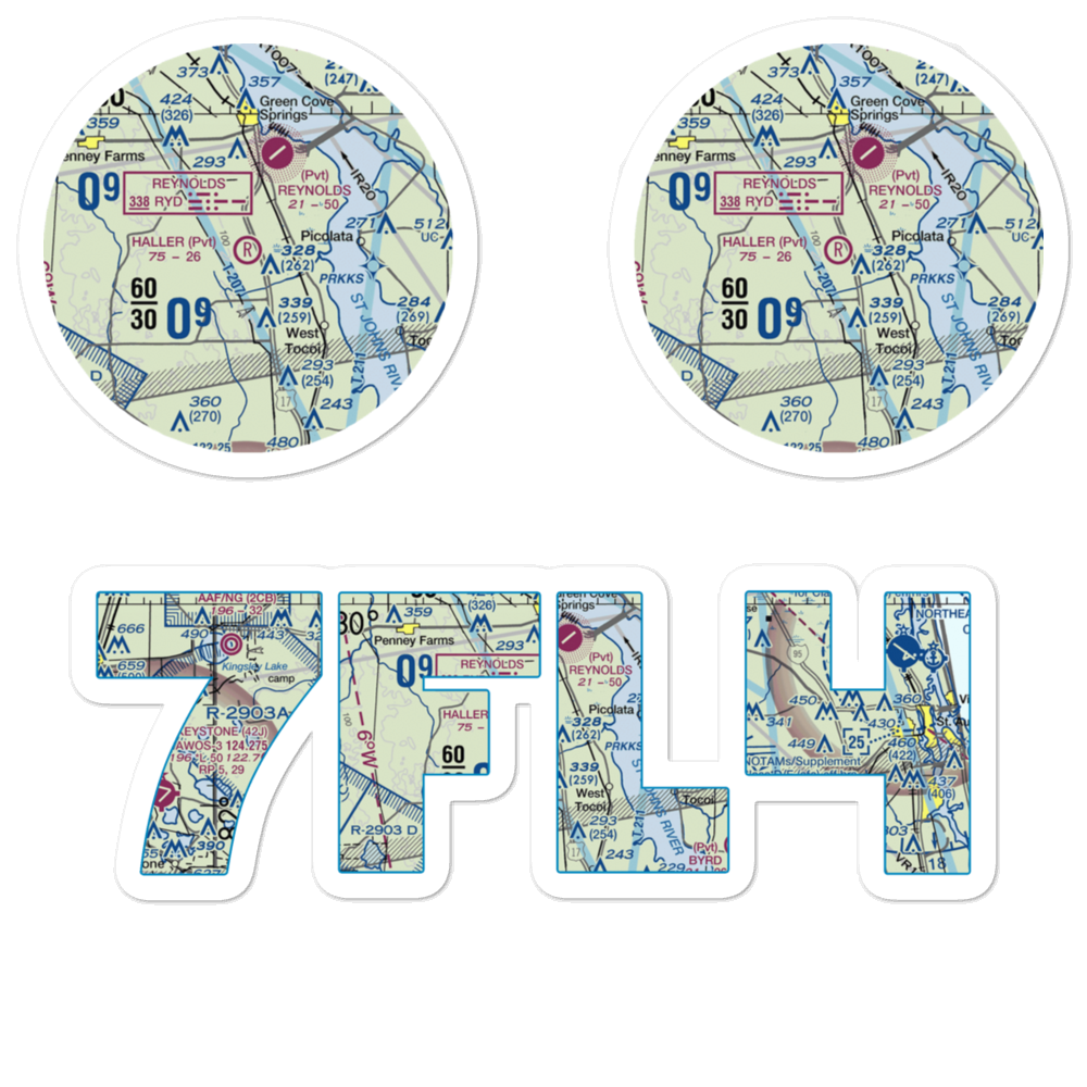 Haller Airpark (7FL4) VFR Sectional Sticker Pack 