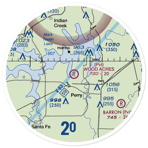 Wood Acres Airport (7MO1) VFR Sectional Sticker (20 mile)