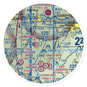 Lucky Lairds Landing Airport (81GA) VFR Sectional Sticker (20 mile)