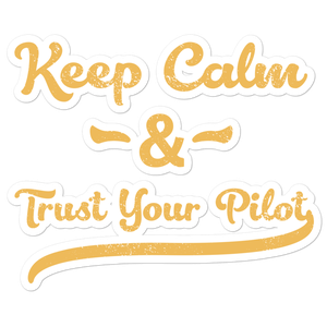 Keep Calm and Trust Your Pilot Distressed Sticker