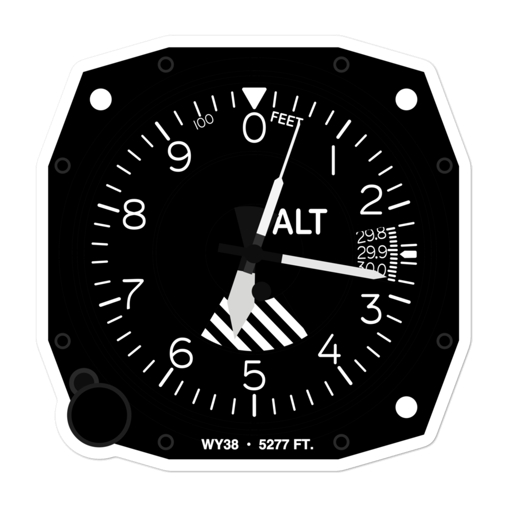 Orchard Ranch Airport (WY38) Altimeter Stickers 