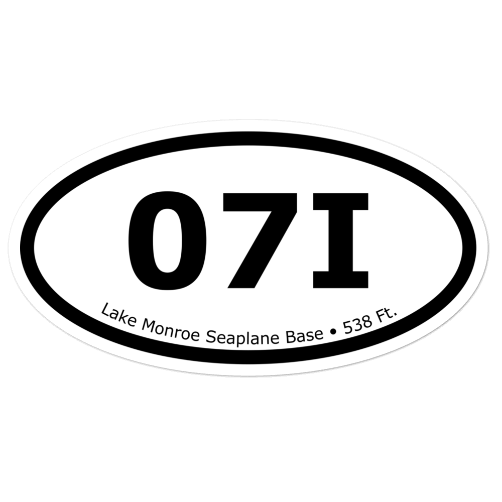 Lake Monroe Seaplane Base (07I) Oval Sticker 