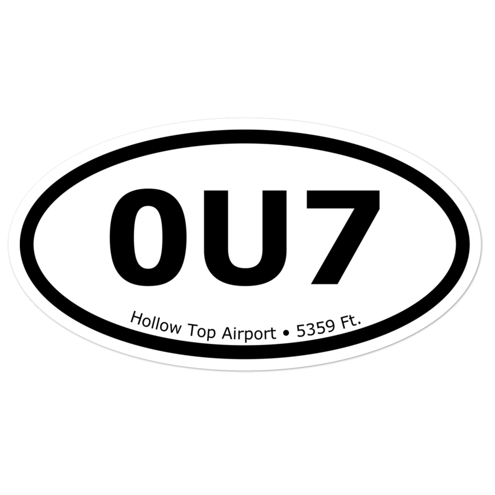 Hollow Top Airport (0U7) Oval Sticker 