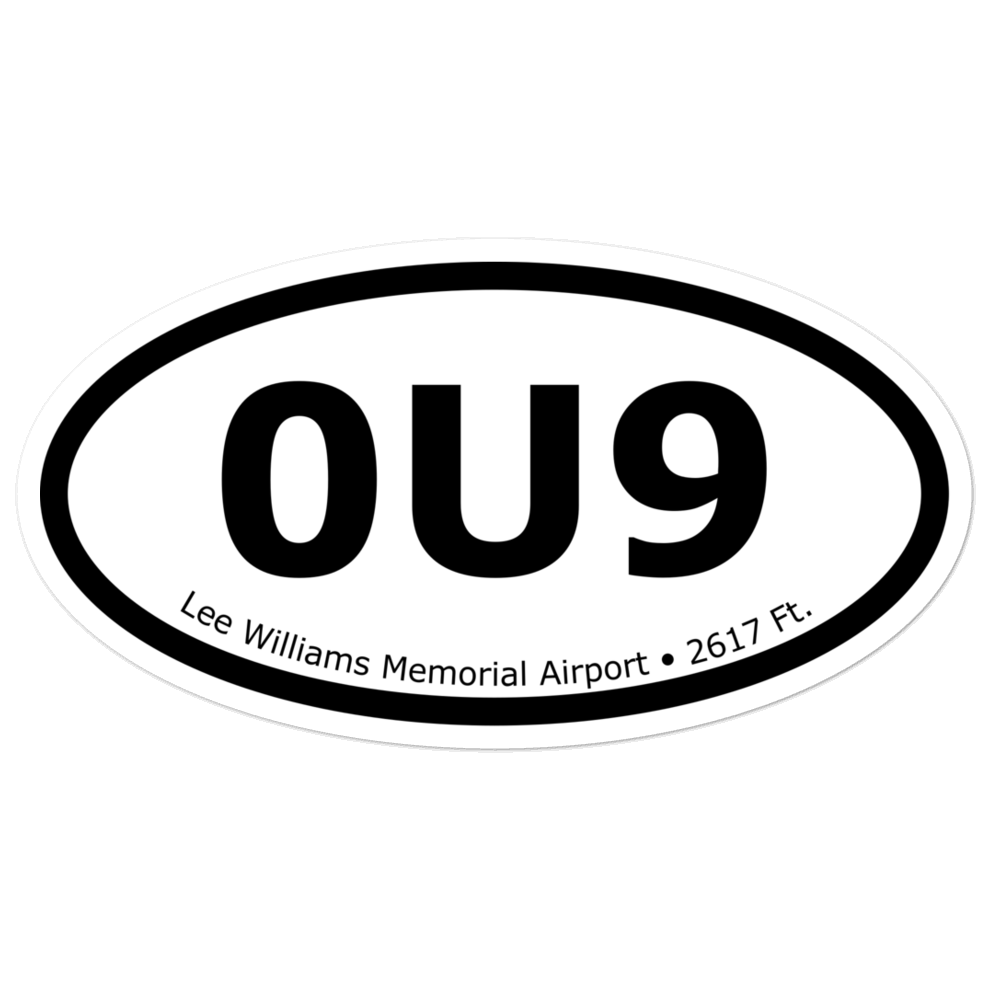 Lee Williams Memorial Airport (0U9) Oval Sticker 