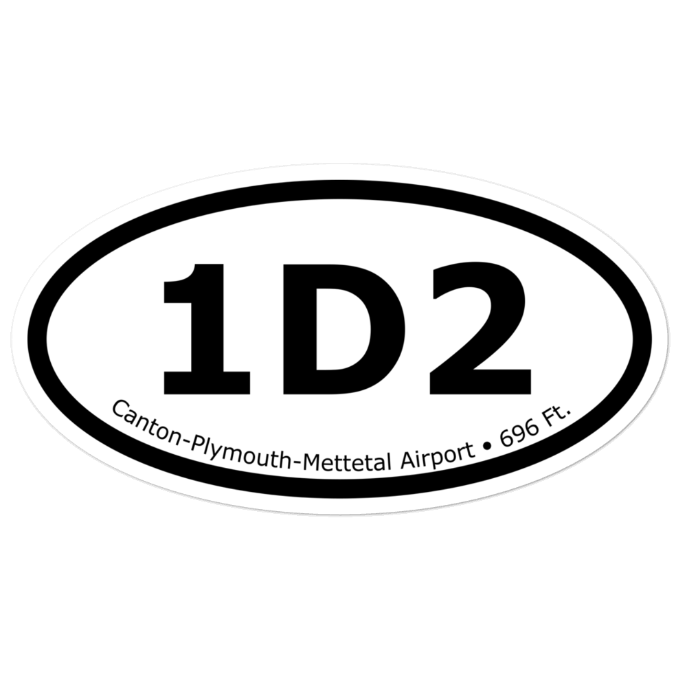 Canton-Plymouth-Mettetal Airport (1D2) Oval Sticker 