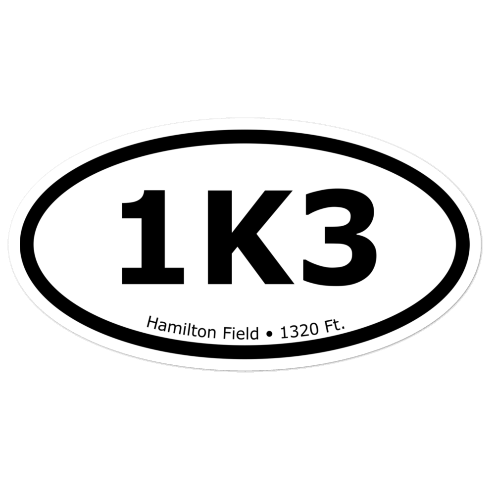 Hamilton Field (1K3) Oval Sticker 