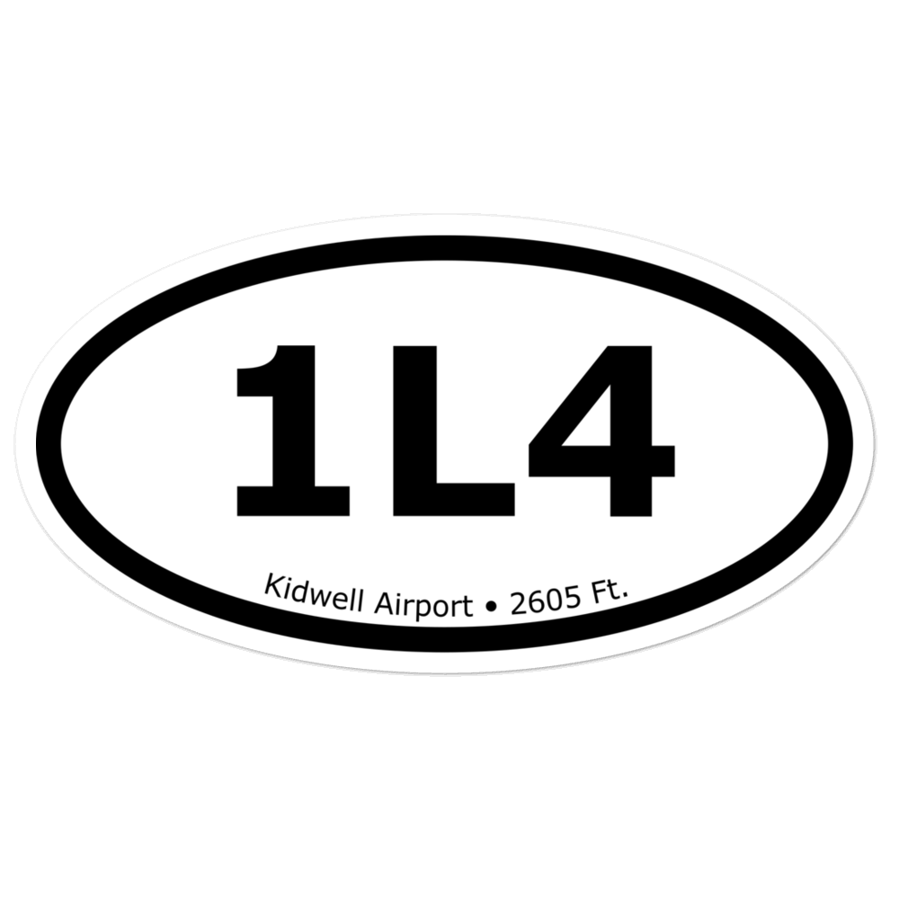 Kidwell Airport (1L4) Oval Sticker 