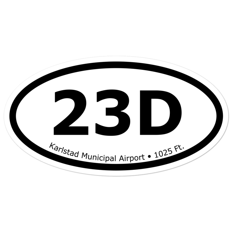 Karlstad Municipal Airport (23D) Oval Sticker 