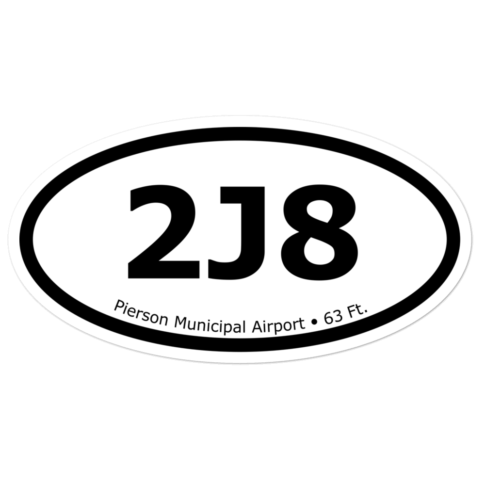 Pierson Municipal Airport (2J8) Oval Sticker 
