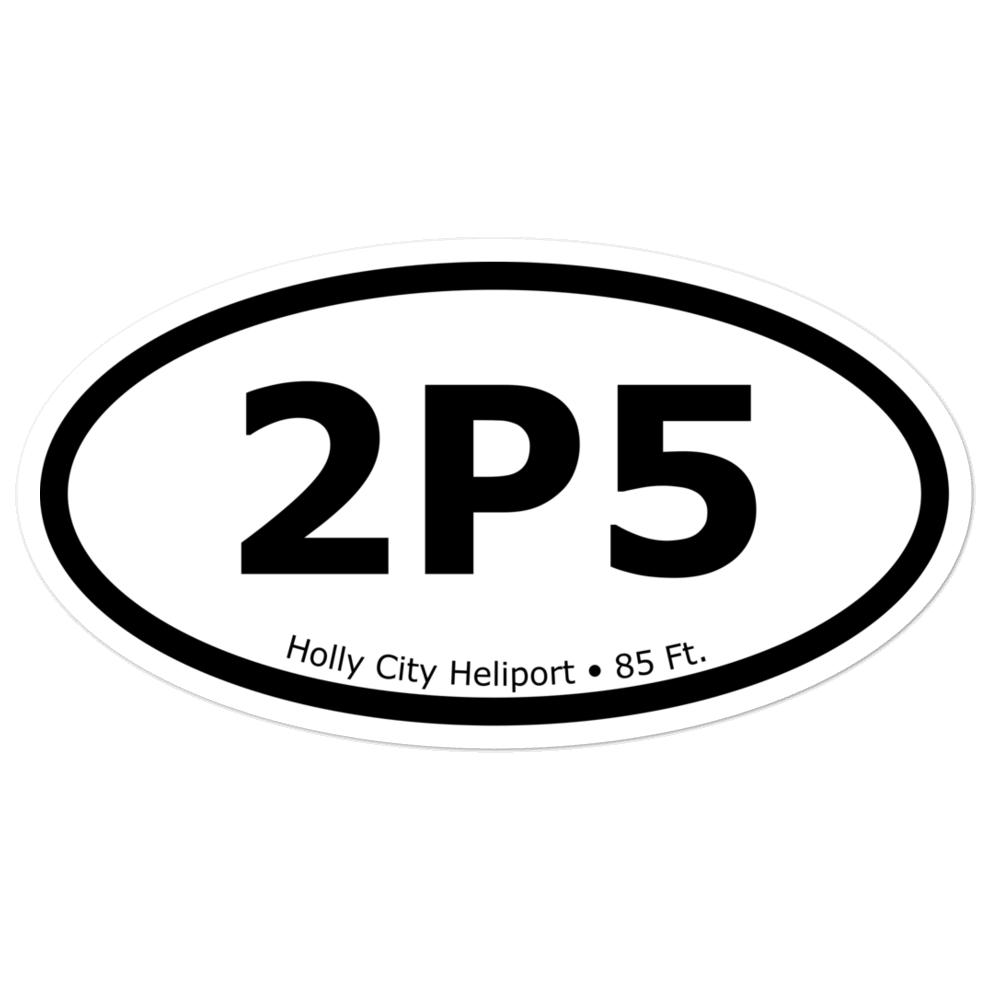 Holly City Heliport (2P5) Oval Sticker 
