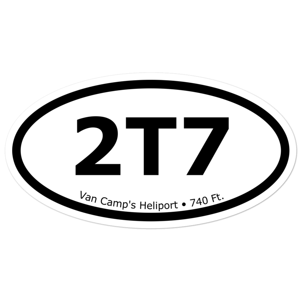 Van Camp's Heliport (2T7) Oval Sticker 