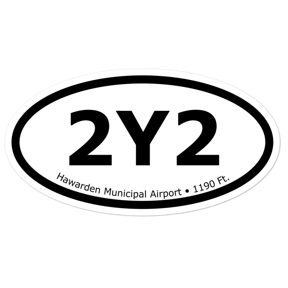 Hawarden Municipal Airport (2Y2) Oval Sticker 
