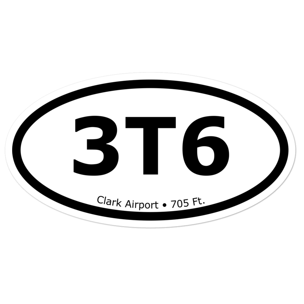 Clark Airport (3T6) Oval Sticker 